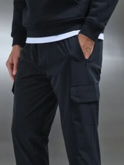 Relaxed Fit Nylon Cargo Pant In Black -Cheap Shirts Shop RELAXEDFITNYLONCARGO5223 2