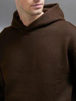 Relaxed Fit Hoodie In Brown -Cheap Shirts Shop RELAXEDFITSET BROWN1380