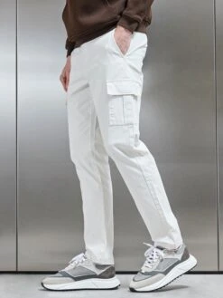 Relaxed Fit Cotton Cargo Pant In Off White -Cheap Shirts Shop RELAXED CARGO PANT OFF WHITE 3420