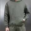 Relaxed Fit Hoodie In Olive 2 Relaxed Fit Hoodie In Olive -Cheap Shirts Shop RELAXED FIT HOODIE IN OLIVE 24371 2