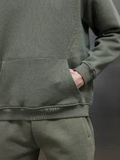 Relaxed Fit Hoodie In Olive -Cheap Shirts Shop RELAXED FIT HOODIE IN OLIVE 24376