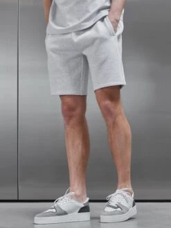 Relaxed Fit Short In Marl Grey