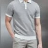 Roma Knitted Polo Shirt In Grey -Cheap Shirts Shop ROMA KNITTED POLO SHIRT IN GREY 0153 2