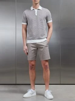 Roma Knitted Polo Shirt In Stone -Cheap Shirts Shop ROMA KNITTED POLO SHIRT IN STONE 28777