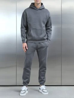 Relaxed Fit Hoodie In Grey -Cheap Shirts Shop RelaxedFit GREY4903
