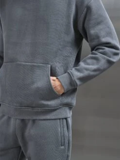 Relaxed Fit Hoodie In Grey -Cheap Shirts Shop RelaxedFit GREY4917