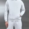 Relaxed Fit Hoodie In Marl Grey -Cheap Shirts Shop Relaxedfit GreyMarl0138