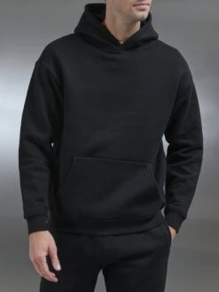 Relaxed Fit Hoodie In Black