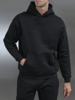 Relaxed Fit Hoodie In Black -Cheap Shirts Shop Relaxedfit black0169