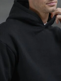 Relaxed Fit Hoodie In Black -Cheap Shirts Shop Relaxedfit black0172