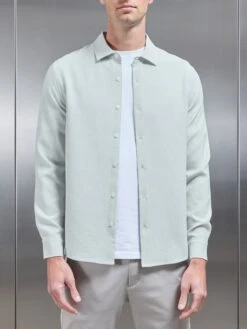 Cheap Shirts Shop 17 Seersucker Long Sleeve Cutaway Collar Shirt In Sage