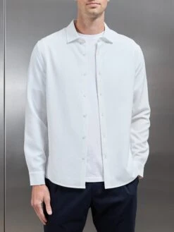 Seersucker Long Sleeve Cutaway Collar Shirt In White 13 Seersucker Long Sleeve Cutaway Collar Shirt In White -Cheap Shirts Shop SEERSUCKER LS CUTAWAY COLLAR SHIRT IN WHITE 060