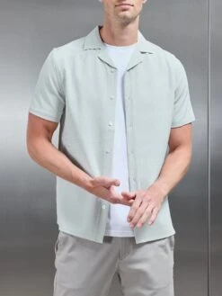 Seersucker Short Sleeve Revere Collar Shirt In Sage 14 Seersucker Short Sleeve Revere Collar Shirt In Sage -Cheap Shirts Shop SEERSUCKER SS REVERE COLLAR SHIRT IN SAGE 216 74e00b81 4ef2 4254 86d1 82cdb36fc896
