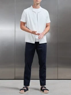 Seersucker Short Sleeve Revere Collar Shirt In White 12 Seersucker Short Sleeve Revere Collar Shirt In White -Cheap Shirts Shop SEERSUCKER SS REVERE COLLAR SHIRT IN WHITE 112