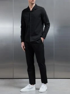 Seersucker Trouser In Black 9 Seersucker Trouser In Black -Cheap Shirts Shop SEERSUCKER TROUSER IN BLACK 0550