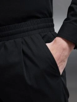 Seersucker Trouser In Black 10 Seersucker Trouser In Black -Cheap Shirts Shop SEERSUCKER TROUSER IN BLACK 0587