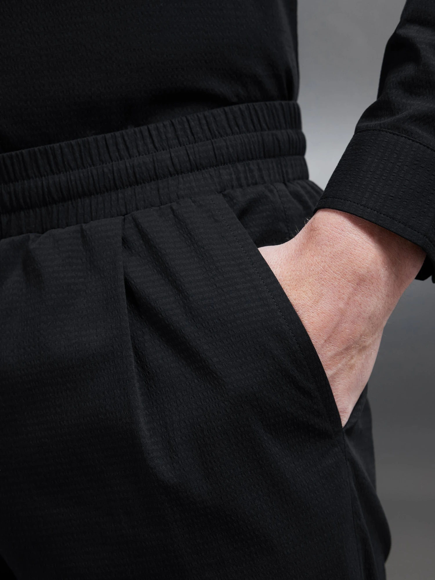 Seersucker Trouser In Black 5 Seersucker Trouser In Black - Image 3