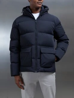 Short Down Parka In Black