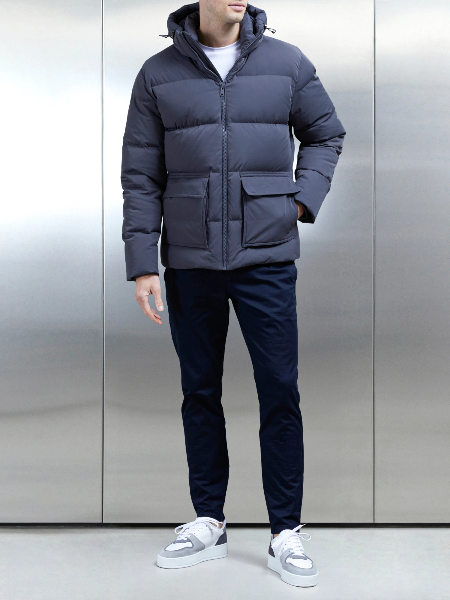 Short Down Parka In Grey 4 Short Down Parka In Grey - Image 2