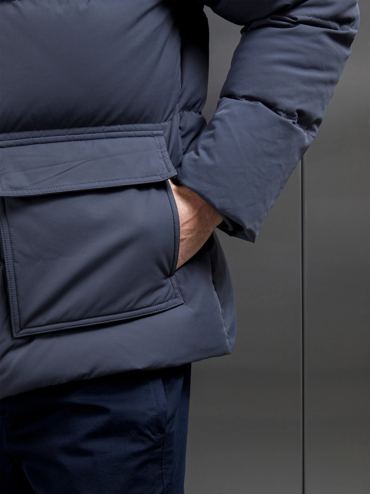 Short Down Parka In Grey 6 Short Down Parka In Grey - Image 4