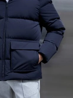 Short Down Parka In Navy -Cheap Shirts Shop SHORTDOWNPARKA NAVY 1517