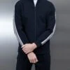 Technical Jersey Side Stripe Jacket In Black -Cheap Shirts Shop SIDESTRIPETECHNICALJERSEY BLACK 0771