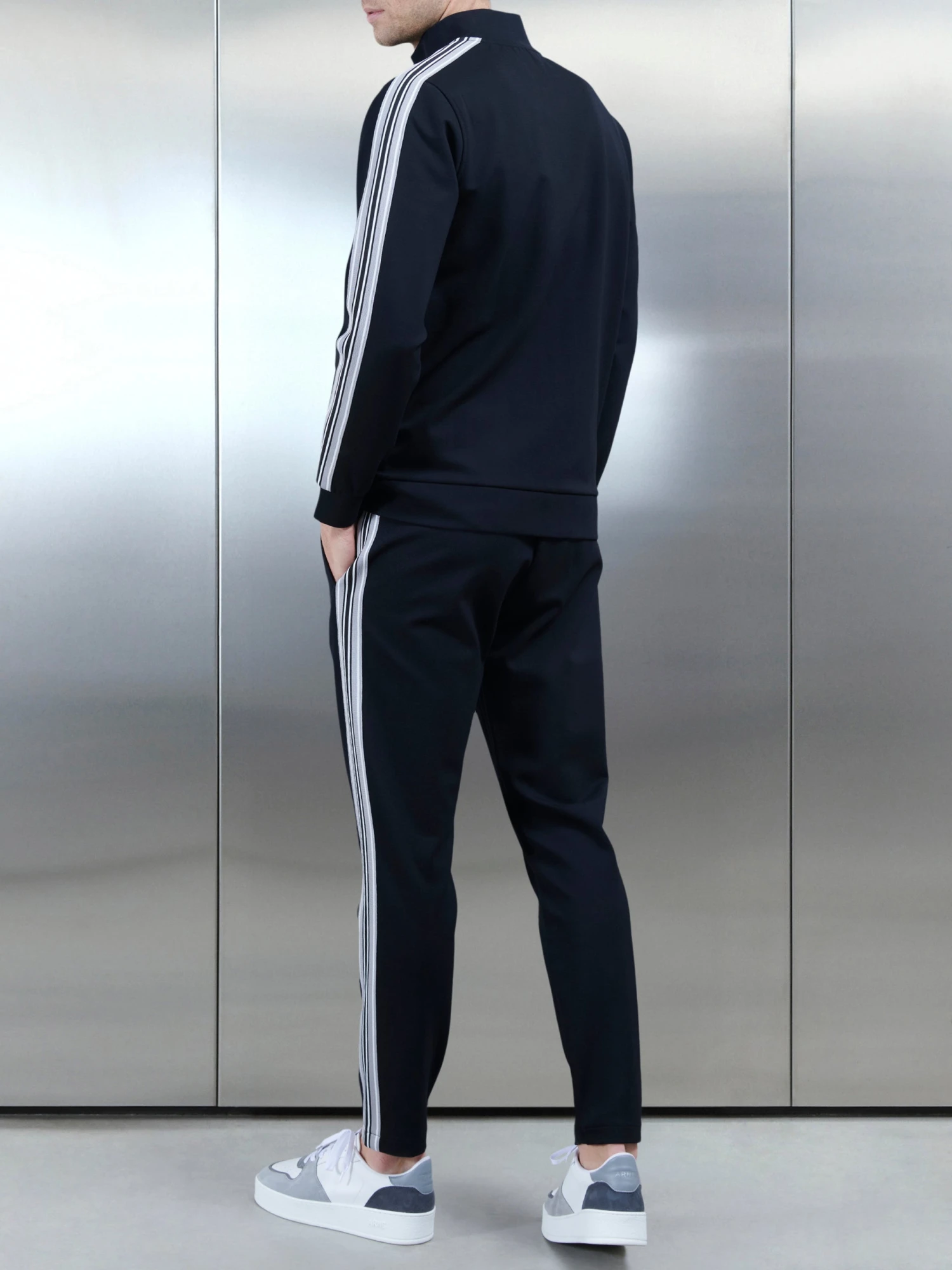 Technical Jersey Side Stripe Jacket In Black 6 Technical Jersey Side Stripe Jacket In Black - Image 4