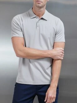 Mercerised Supima Cotton Button Polo Shirt In Stone -Cheap Shirts Shop SUPIMA POLO STONE 0021