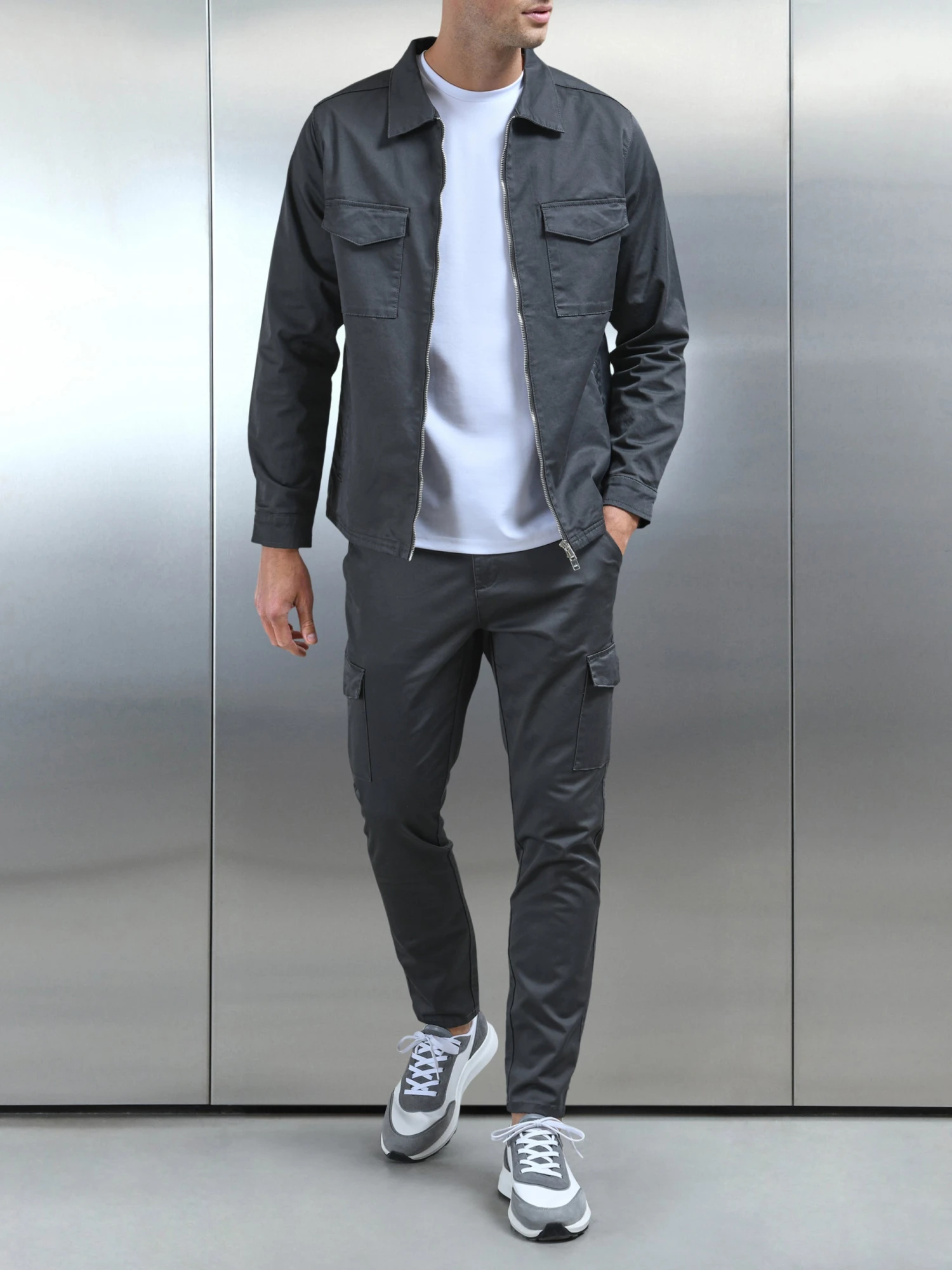 Tailored Cotton Cargo Pant In Grey 4 Tailored Cotton Cargo Pant In Grey - Image 2