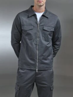 Tailored Cotton Cargo Jacket In Grey 9 Tailored Cotton Cargo Jacket In Grey -Cheap Shirts Shop TAILOREDCOTTONCARGO CHARCOAL0357