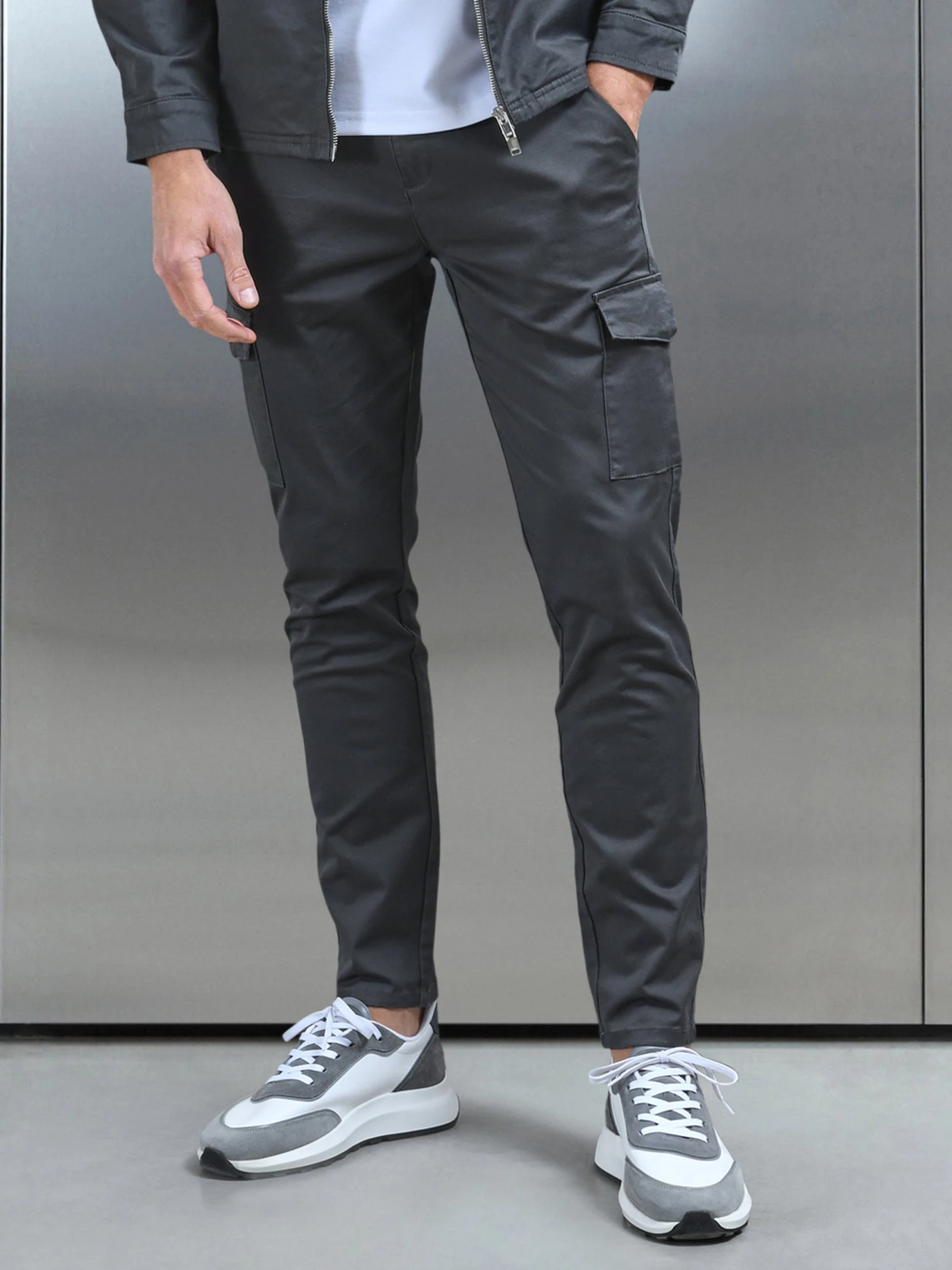 Tailored Cotton Cargo Pant In Grey 3 Tailored Cotton Cargo Pant In Grey