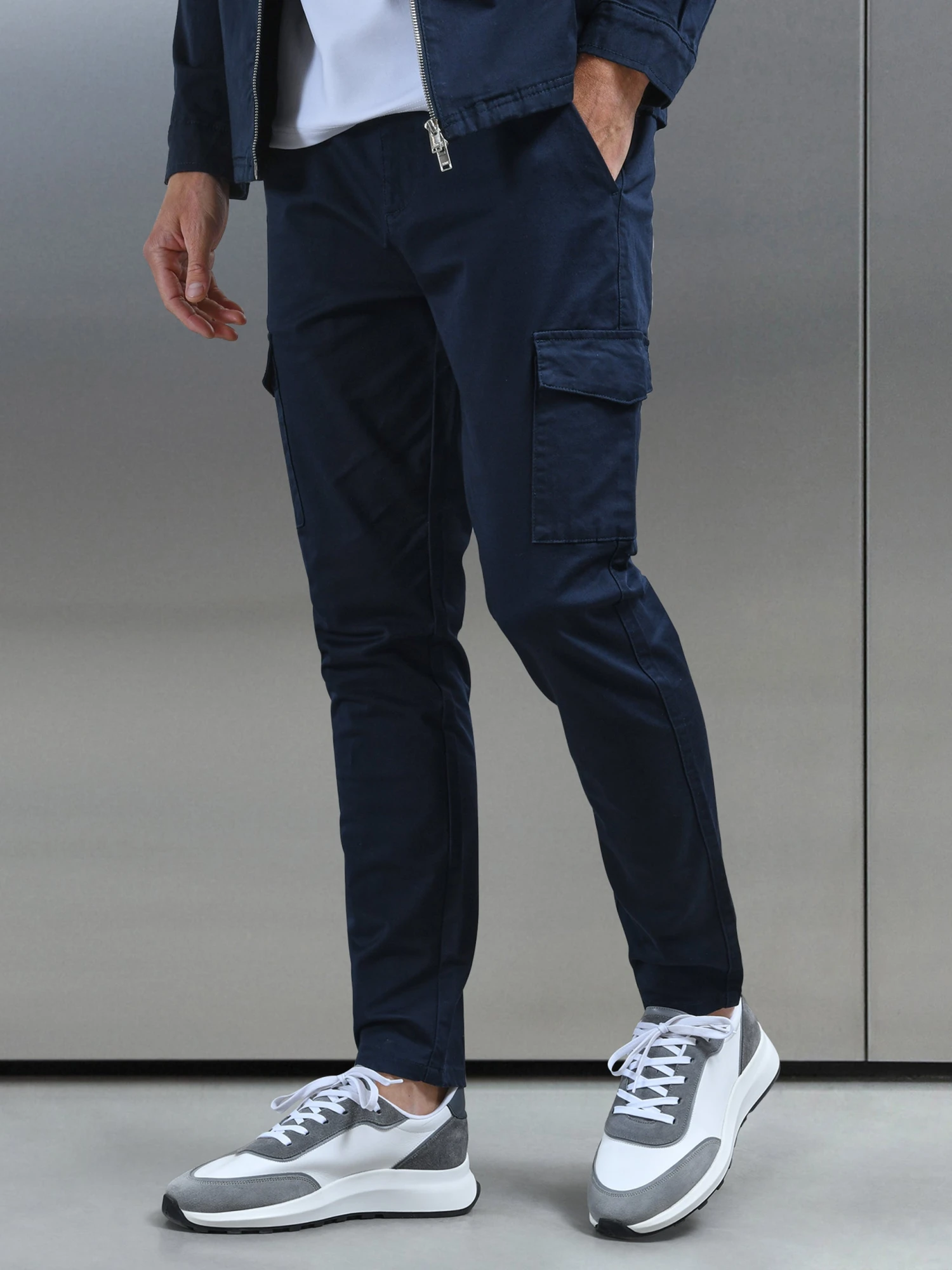 Tailored Cotton Cargo Pant In Navy 3 Tailored Cotton Cargo Pant In Navy
