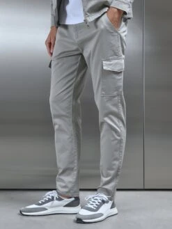 Tailored Cotton Cargo Pant In Stone