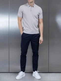 Tailored Cotton Side Adjuster Chino Trouser In Navy -Cheap Shirts Shop TAILOREDSIDEADJUSTERTROUSERSINNAVY6829