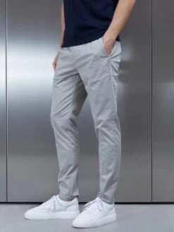Tailored Cotton Side Adjuster Chino Trouser In Stone