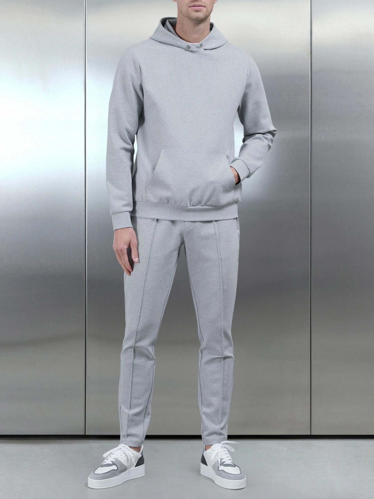 Technical Jersey Hoodie In Marl Grey 4 Technical Jersey Hoodie In Marl Grey - Image 2