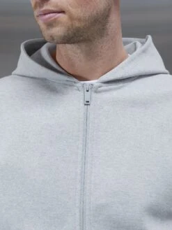Technical Jersey Zip Through Hoodie In Marl Grey -Cheap Shirts Shop TECHNICALJERSEYZIPTHROUGHHOODIEINMALGREY2638
