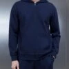 Technical Jersey Zip Through Hoodie In Navy