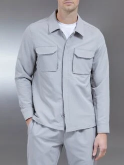 Technical Mid Weight Utility Overshirt In Stone -Cheap Shirts Shop TECHNICALMIDWEIGHTUTILITYOVERSHIRT STONE2832
