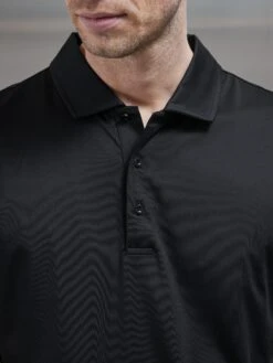 Technical Polo Shirt In Black -Cheap Shirts Shop TECHNICAL BUTTON POLO SHIRT IN BLACK 1449
