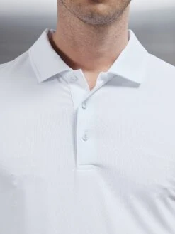 Technical Polo Shirt In White -Cheap Shirts Shop TECHNICAL BUTTON POLO SHIRT IN WHITE 24909