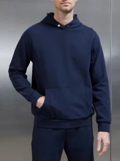 Technical Jersey Hoodie In Navy