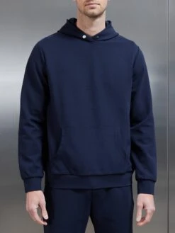 Technical Jersey Hoodie In Navy -Cheap Shirts Shop TECHNICAL JERSEY HOODIE IN NAVY 0122