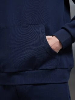 Technical Jersey Hoodie In Navy -Cheap Shirts Shop TECHNICAL JERSEY HOODIE IN NAVY 0126