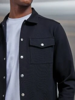 Technical Jersey Overshirt In Black -Cheap Shirts Shop TECHNICAL JERSEY OVERSHIRT IN BLACK 5685
