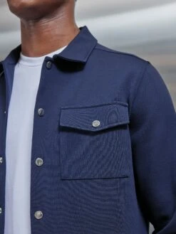 Technical Jersey Overshirt In Navy -Cheap Shirts Shop TECHNICAL JERSEY OVERSHIRT IN NAVY 5595