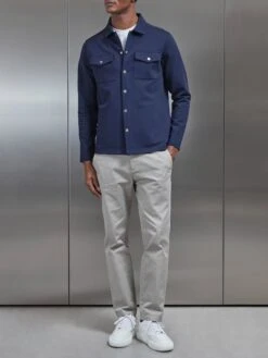Technical Jersey Overshirt In Navy -Cheap Shirts Shop TECHNICAL JERSEY OVERSHIRT IN NAVY 5604