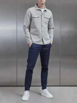 Technical Jersey Overshirt In Stone -Cheap Shirts Shop TECHNICAL JERSEY OVERSHIRT IN STONE 5627