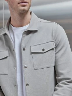 Technical Jersey Overshirt In Stone -Cheap Shirts Shop TECHNICAL JERSEY OVERSHIRT IN STONE 5659