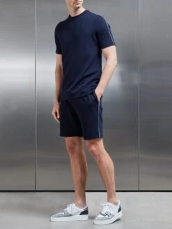 Technical Jersey Piping Short In Navy -Cheap Shirts Shop TECHNICAL JERSEY PIPING SHORT IN NAVY 0159